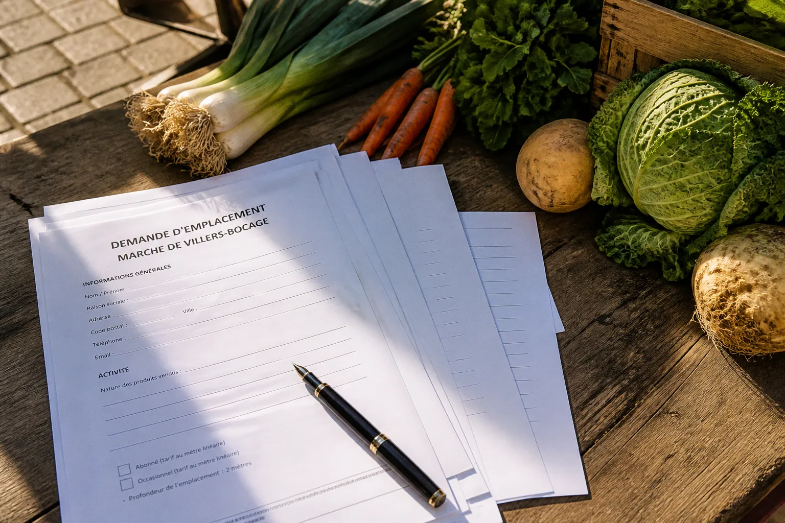 Marché de Villers-Bocage : le parcours d'inscription